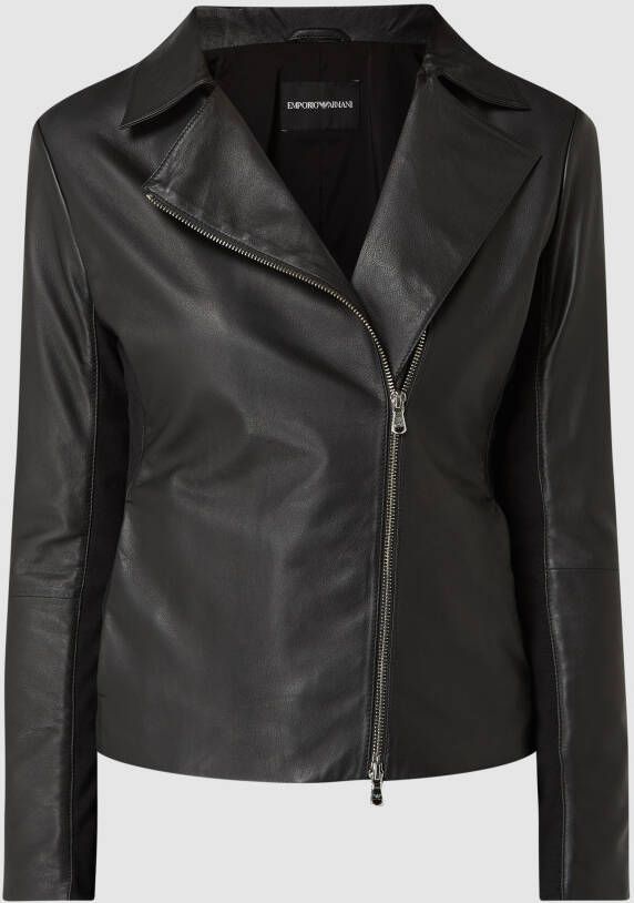 Emporio Armani Leren jack van lamsleer