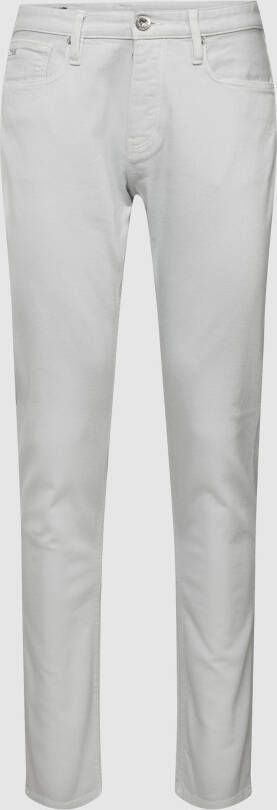 Emporio Armani Slim fit jeans met knoopsluiting model 'Gabardine Basic'