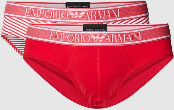 Emporio Armani Slip met elastische band met logo model 'Yarn Dyed' in een set van 2 stuks