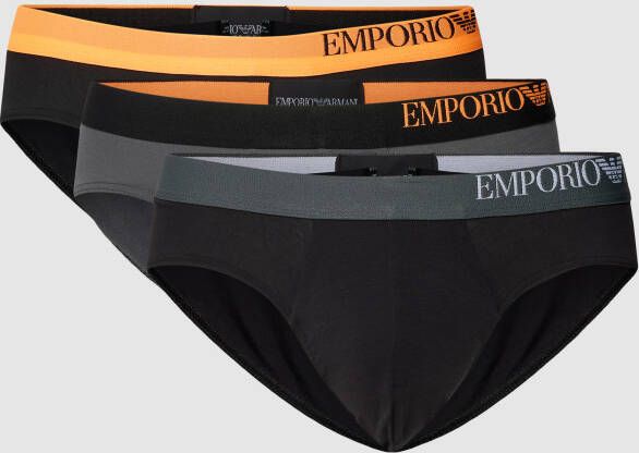 Emporio Armani Slip met labeldetail model 'Soft Touch' in een set van 3 stuks