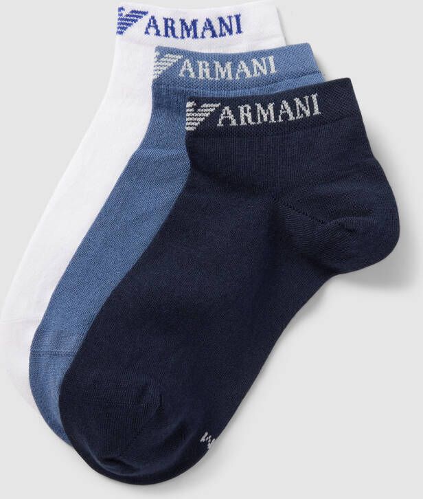 Emporio Armani Sneakersokken met labeldetails in een set van 3 paar
