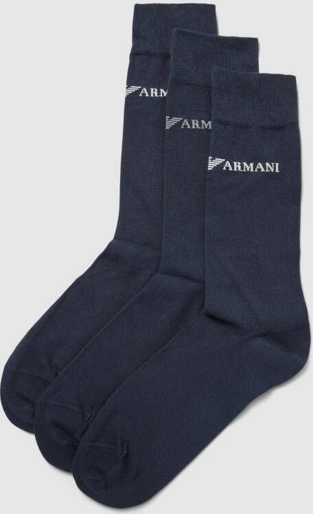 Emporio Armani Sokken met labelprint in een set van 3 paar