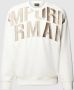 Emporio Armani Witte Dubbel Jersey Sweatshirt met Geborduurd Maxi Logo Lettering White Heren - Thumbnail 2