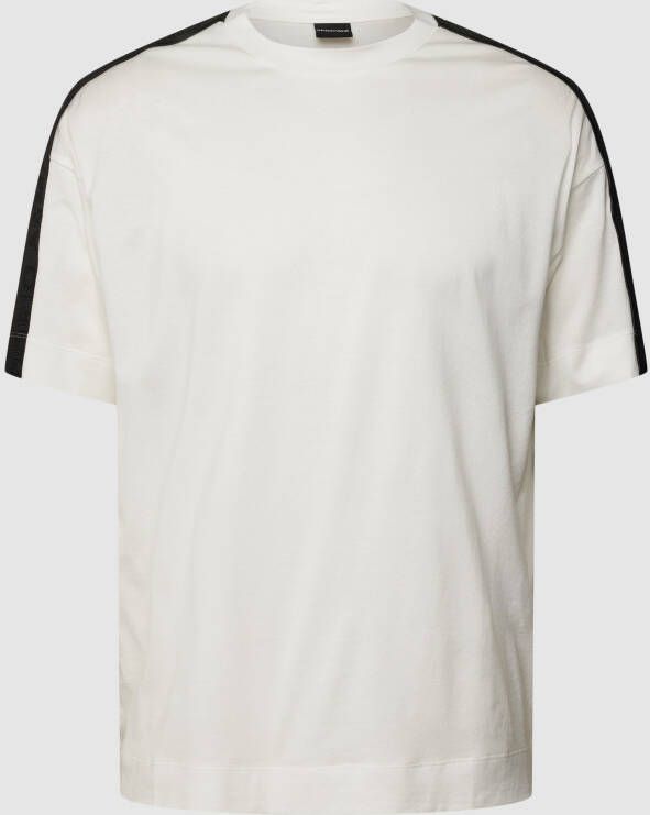 Emporio Armani Heren Logo Tape Reliëf T-shirt White Heren