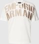 Emporio Armani Korte Mouw Jersey Katoen en Tencel T-shirt met Geborduurd Maxi Logo White Heren - Thumbnail 2