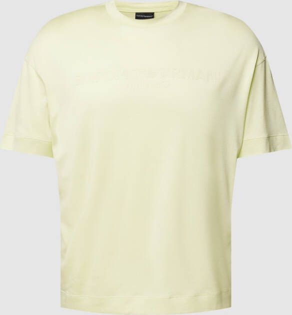 Emporio Armani Katoenen T-Shirt met reliëflogo Green Heren