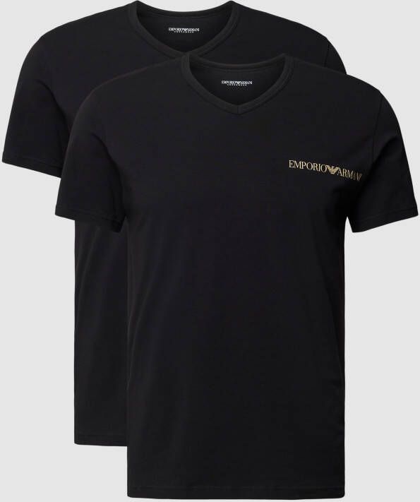 Emporio Armani T-shirt met labelprint in een set van 2 stuks