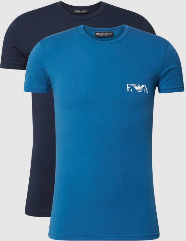 Emporio Armani T-shirt met labelprint in een set van 2 stuks