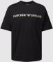 Emporio Armani Zwart katoenen T-shirt met korte mouwen en geborduurd logo Black Heren - Thumbnail 1