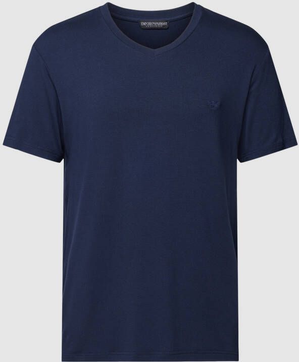 Emporio Armani T-shirt met labelstitching model 'DELUXE'