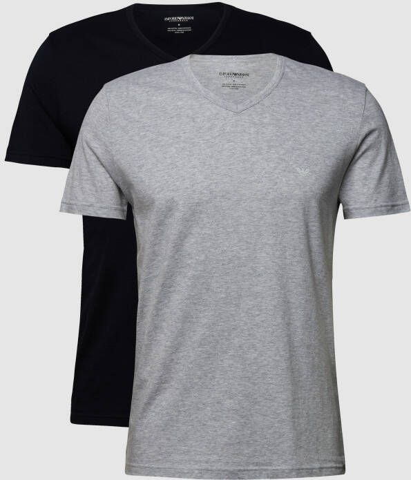 Emporio Armani T-shirt met V-hals in set van 2