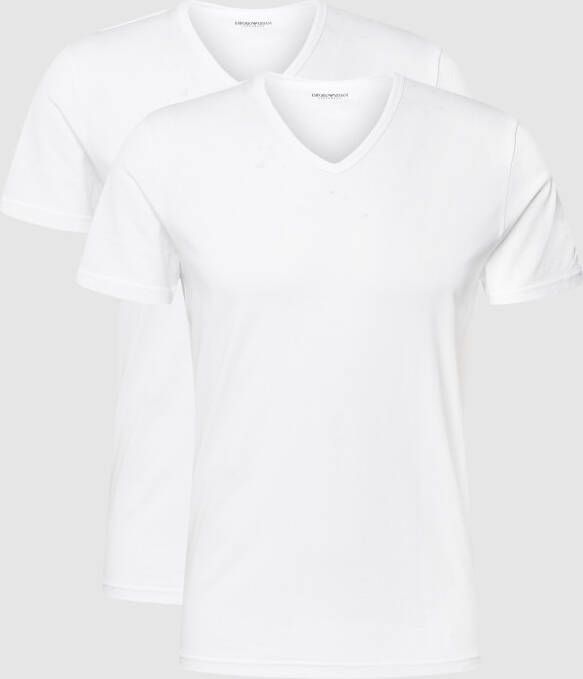 Emporio Armani 2 Pack V-Hals T-Shirt Korte Mouw White Heren