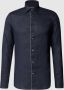 Emporio Armani Regular Fit Blauw Linnen Overhemd met Adelaar Logo Black Heren - Thumbnail 1