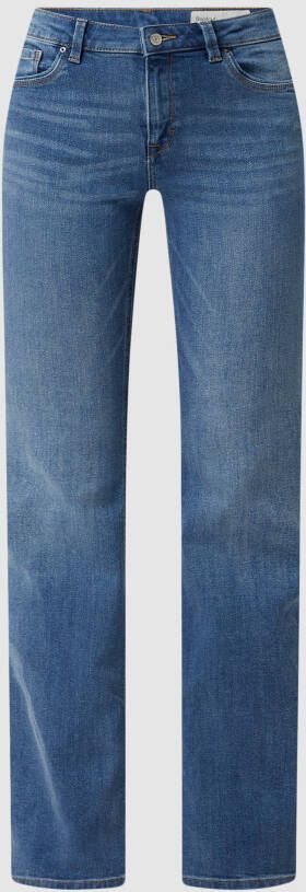 Esprit Bootcut jeans van stretch denim met lichte washed en used effecten