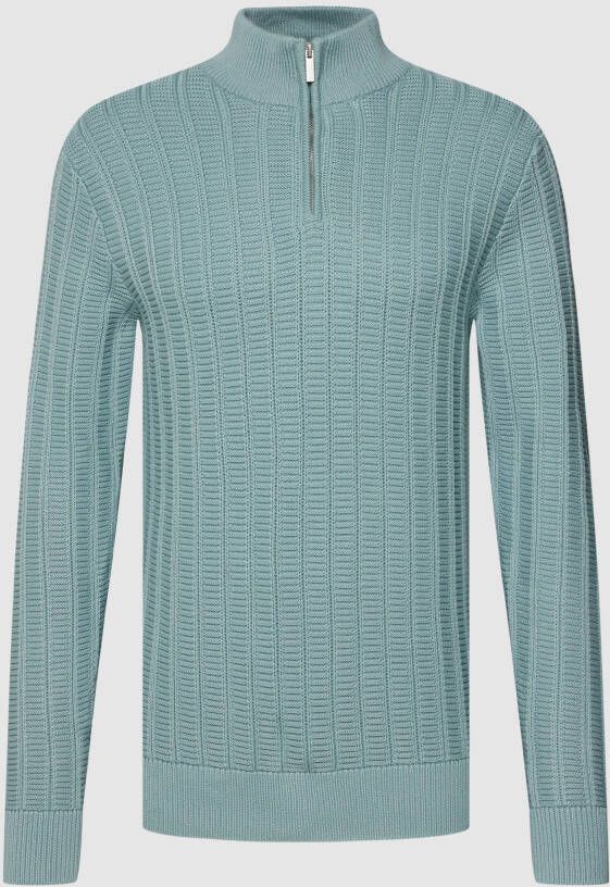Esprit collection Gebreide pullover met korte ritssluiting