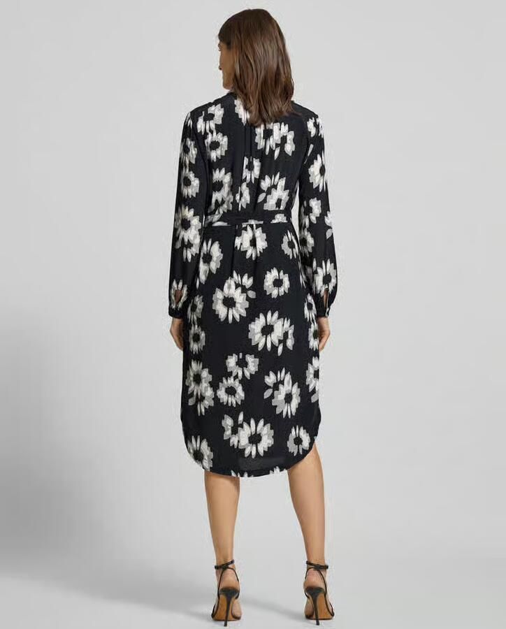 Esprit Midi-jurk met strikceintuur