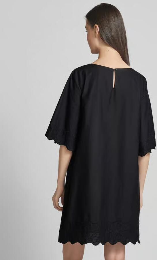 Esprit Mini-jurk in effen design met ronde hals