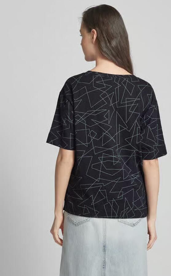 Esprit T-shirt met grafisch motief en V-hals