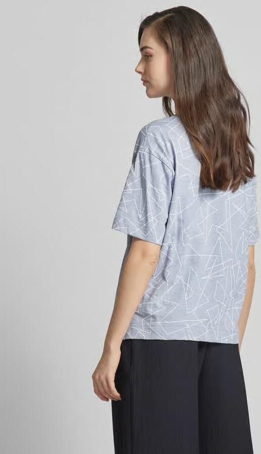 Esprit T-shirt met grafisch motief en V-hals