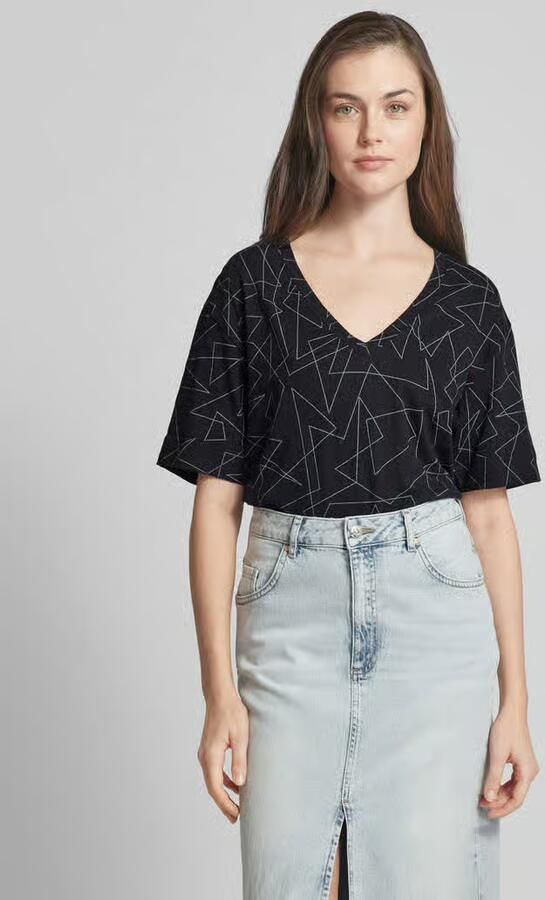 Esprit T-shirt met grafisch motief en V-hals - Foto 2
