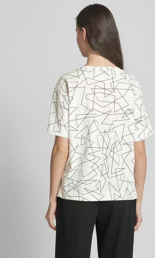 Esprit T-shirt met grafisch motief en V-hals