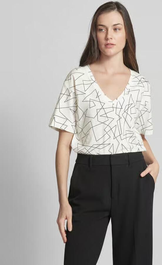 Esprit T-shirt met grafisch motief en V-hals - Foto 2