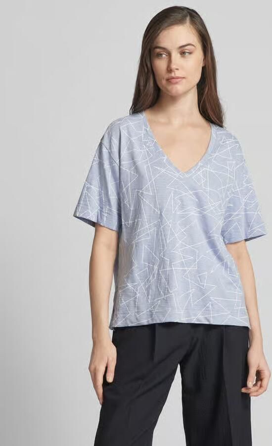 Esprit T-shirt met grafisch motief en V-hals - Foto 2