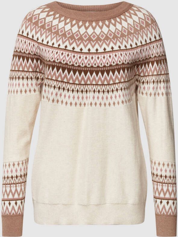 Esprit Ronde Hals Sweater Sand Multicolor Dames