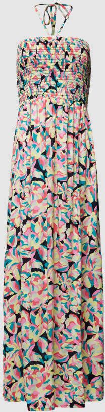 Esprit Midi-jurk van viscose met vetersluiting aan de achterkant