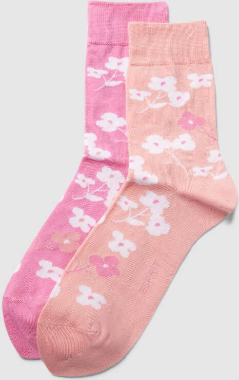 Esprit Sokken met bloemenprint in een set van 2 paar model 'Spring Flowers'