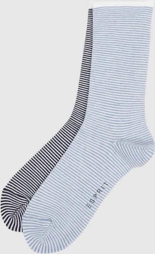 Esprit Sokken met streepmotief in een set van 2 paar