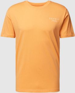 Esprit T-shirt in effen design met labelprint