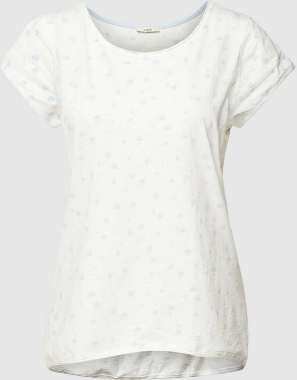 Esprit T-shirt met all-over motiefprint