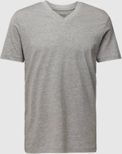 Esprit T-shirt met geribde V-hals