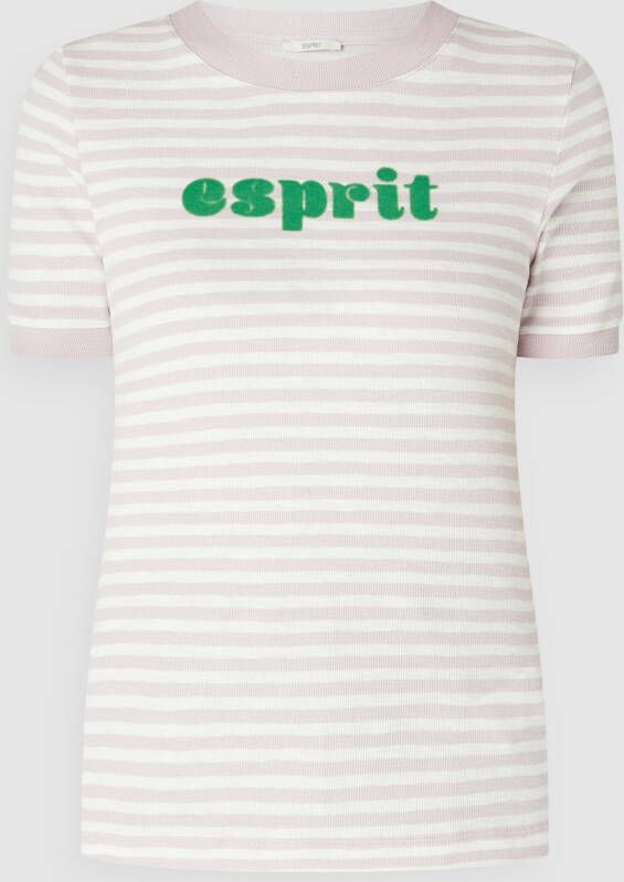 Esprit T-shirt met logo-flockprint