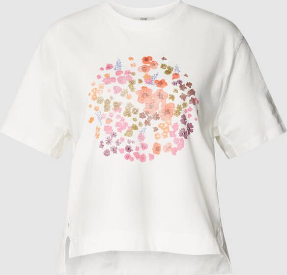 Esprit T-shirt van katoen met motiefprint