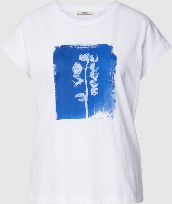 Esprit T-shirt van katoen met motiefprint