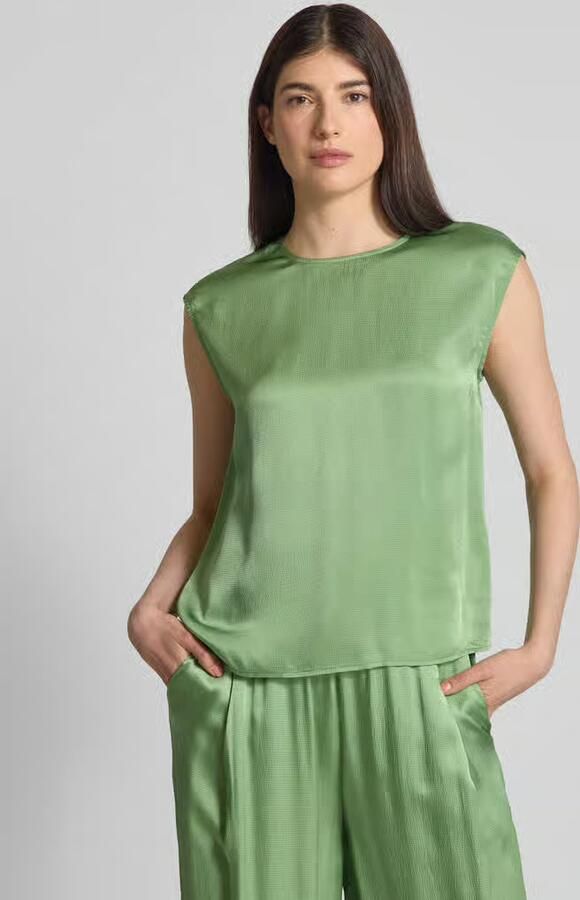Essentiel Antwerp Blouseshirt van viscose met ronde hals model 'Hoof' - Foto 2