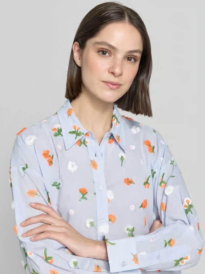 Essentiel Antwerp boxy fit overhemdblouse van puur katoen model 'JIMENA'