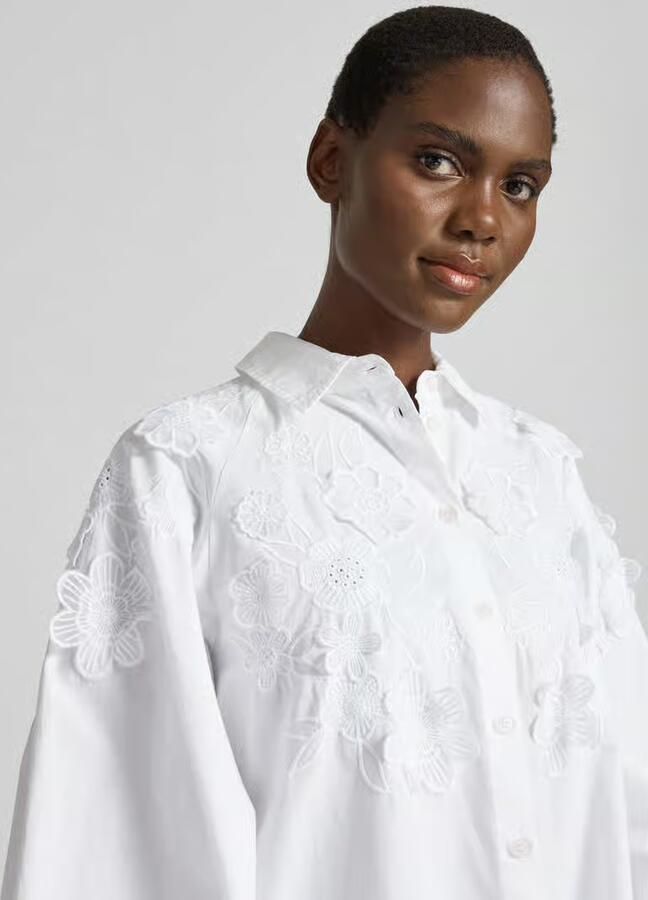 Essentiel Antwerp boxy fit overhemdblouse van puur katoen model 'JOELLA'