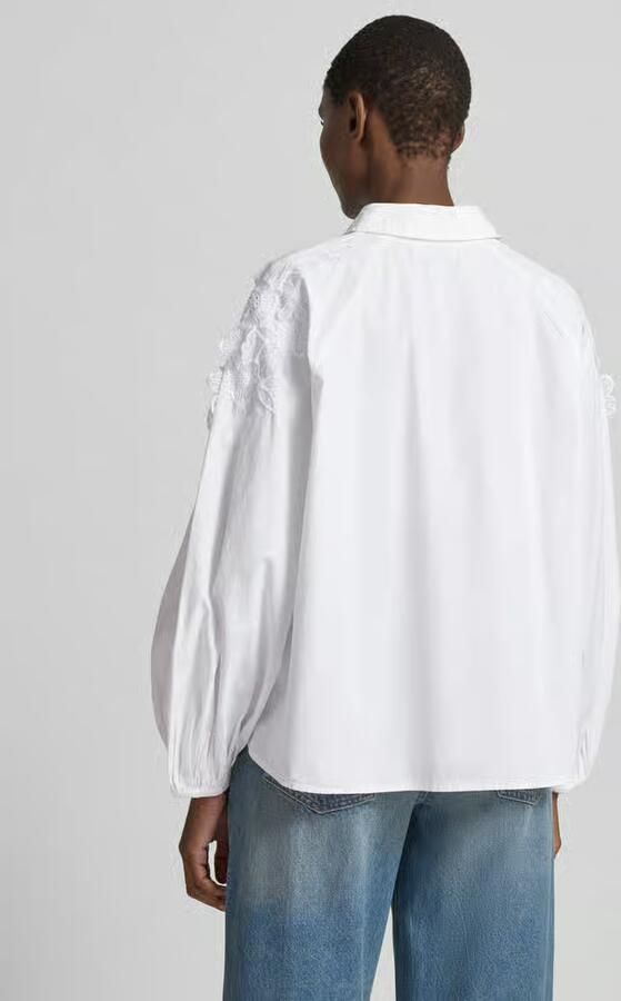 Essentiel Antwerp boxy fit overhemdblouse van puur katoen model 'JOELLA' - Foto 3