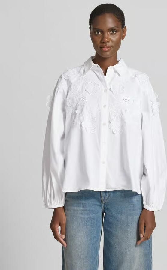 Essentiel Antwerp boxy fit overhemdblouse van puur katoen model 'JOELLA' - Foto 4