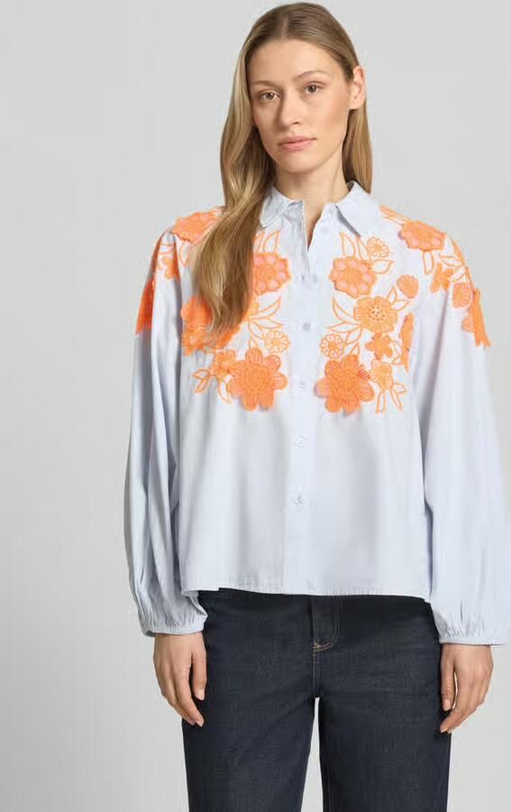 Essentiel Antwerp boxy fit overhemdblouse van puur katoen model 'JOELLA' - Foto 4