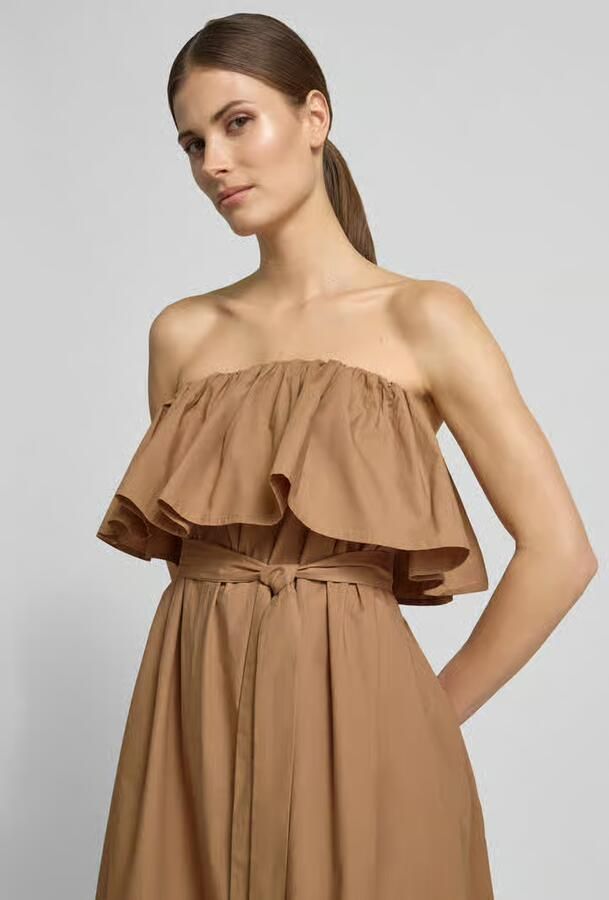 Essentiel Antwerp Getailleerde strapless jurk van puur katoen
