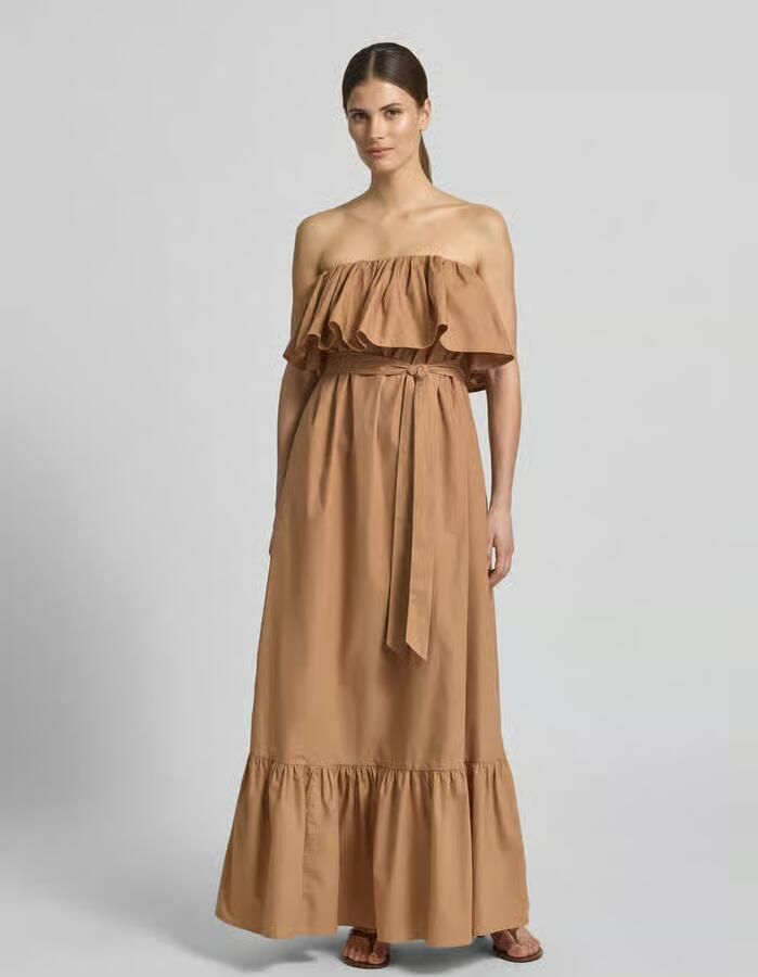 Essentiel Antwerp Getailleerde strapless jurk van puur katoen - Foto 3