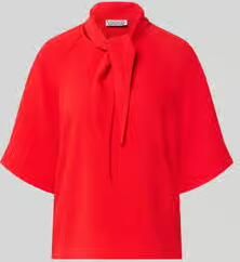 Essentiel Antwerp Loose fit blouse met korte mouwen met sjaalkraag model 'KASSIE'