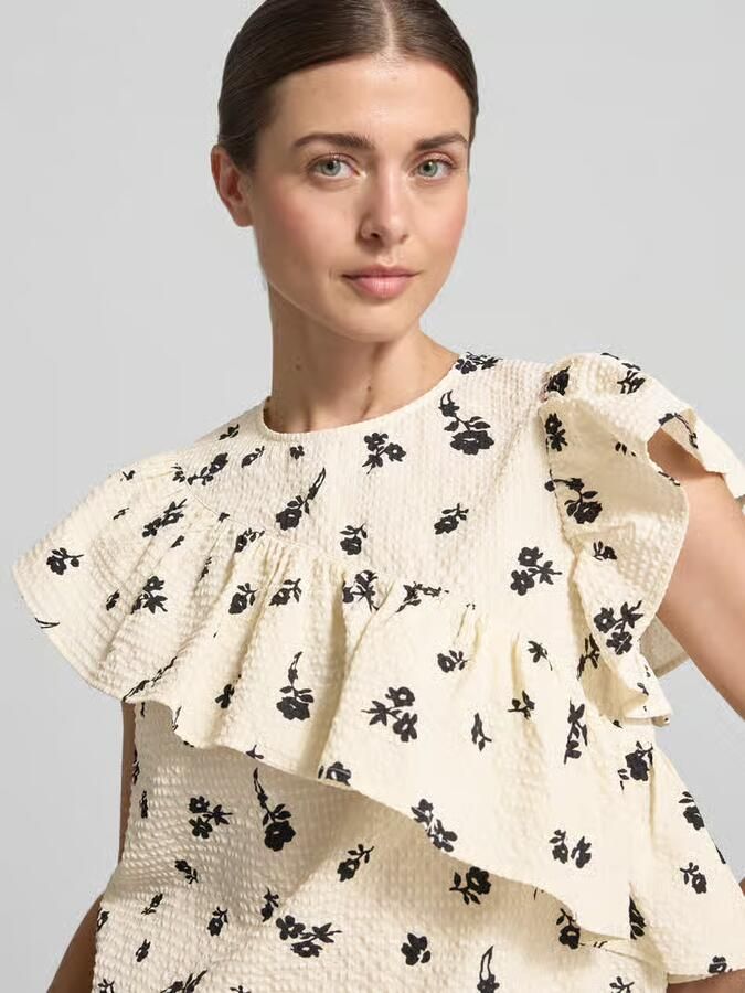 Essentiel Antwerp loose fit blouse met ruchesdetails model 'JOOJOO'