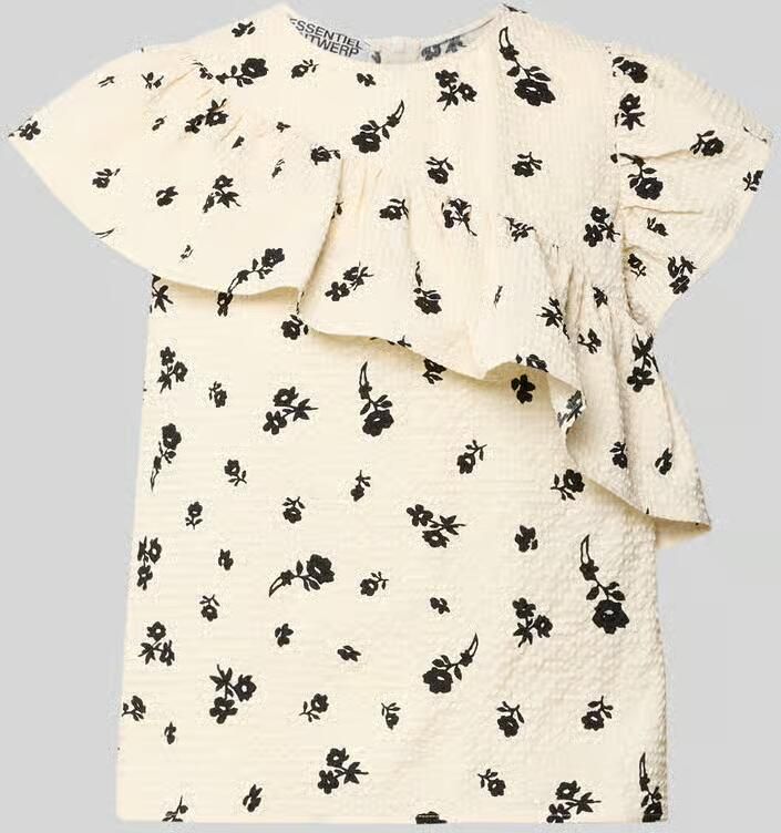 Essentiel Antwerp loose fit blouse met ruchesdetails model 'JOOJOO' - Foto 2