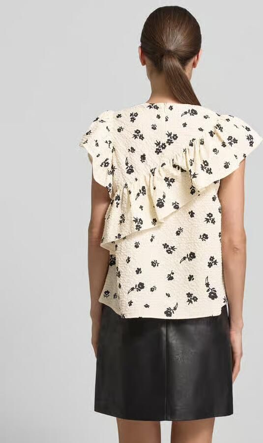 Essentiel Antwerp loose fit blouse met ruchesdetails model 'JOOJOO'