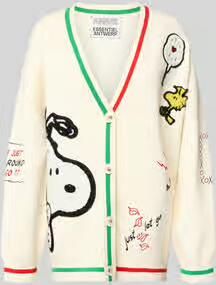Essentiel Antwerp loose fit gebreid jack met viscose model 'JASEBALL SNOOPY EMBO'